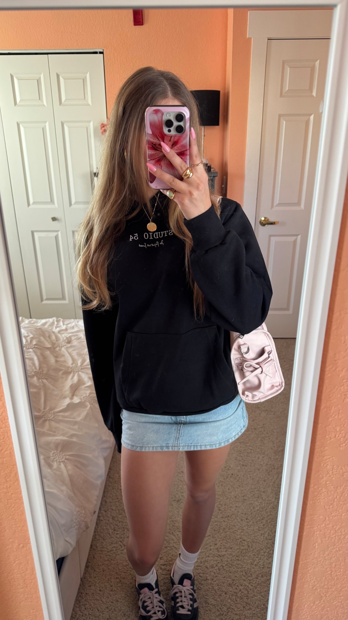 cute spring jean skirt outfit! hoodie from IPWT 

#LTKootd #LTKgrwm #LTKSeasonal