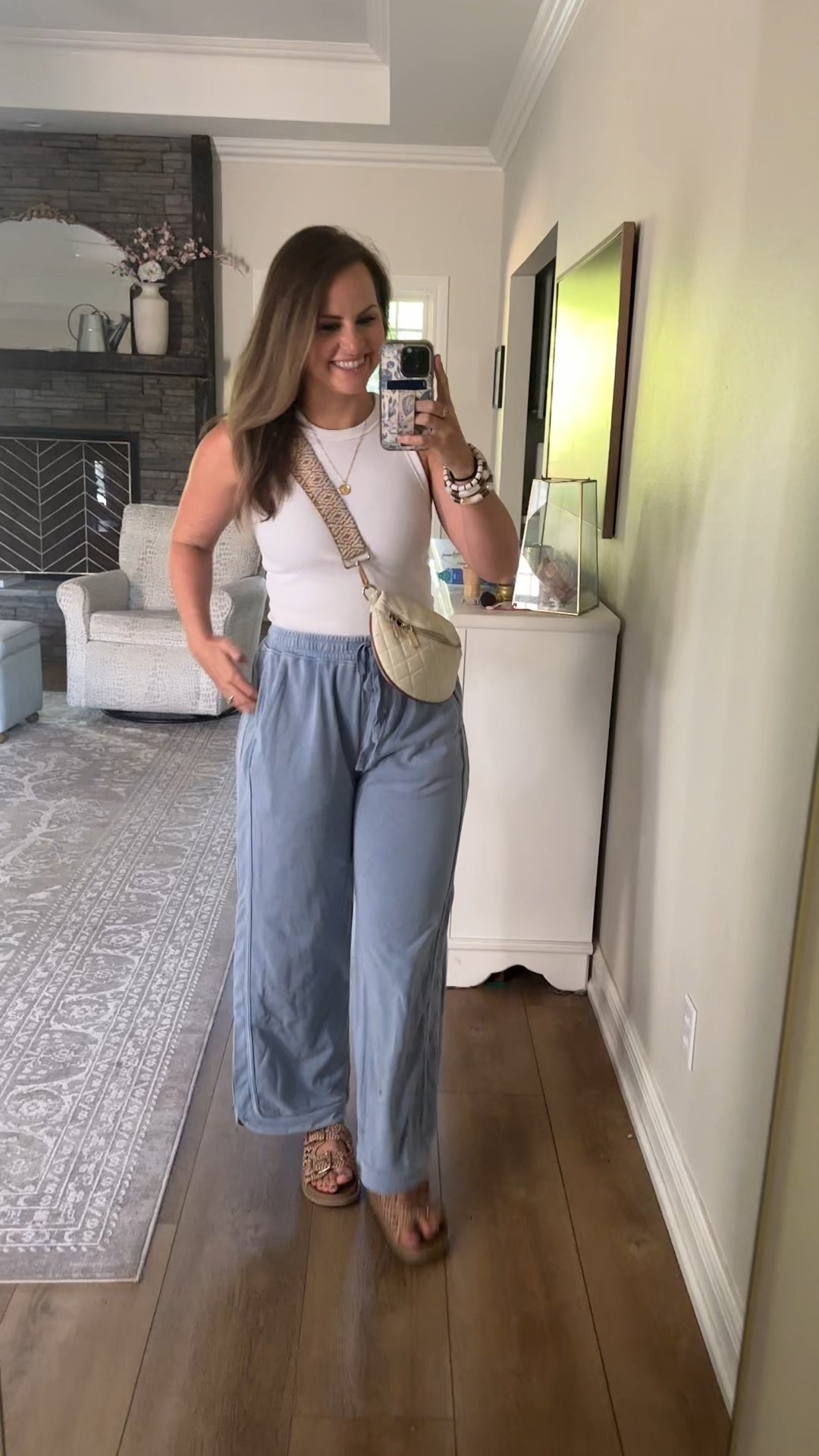 The comfiest sweatpants you’ll be seeing me in this fall! From Amazon and have the cutest rounded hem & monotone stripe that makes the legs look longer! High waisted, drawstring waist and comes in lots of colors. Paired with Amazon gold compass necklace I wear everyday, ribbed tank top, crossbody bag, & Target rope sandals. 

Millennial mom outfit, Casual mama style, lounge pants, aerie look for less, sweat pants and a tag.

#LTKFindsUnder50 #LTKSeasonal #LTKStyleTip