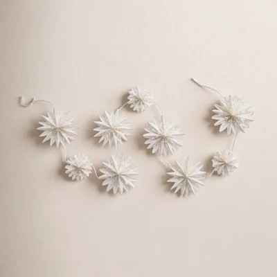 White Paper Snowflake Novelty Garland | Birch Lane