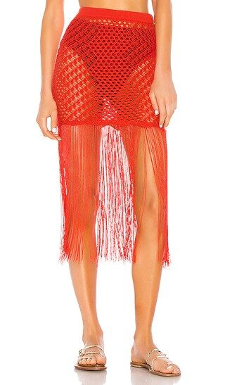 Ipanema Crochet Skirt in Coral Red | Revolve Clothing (Global)
