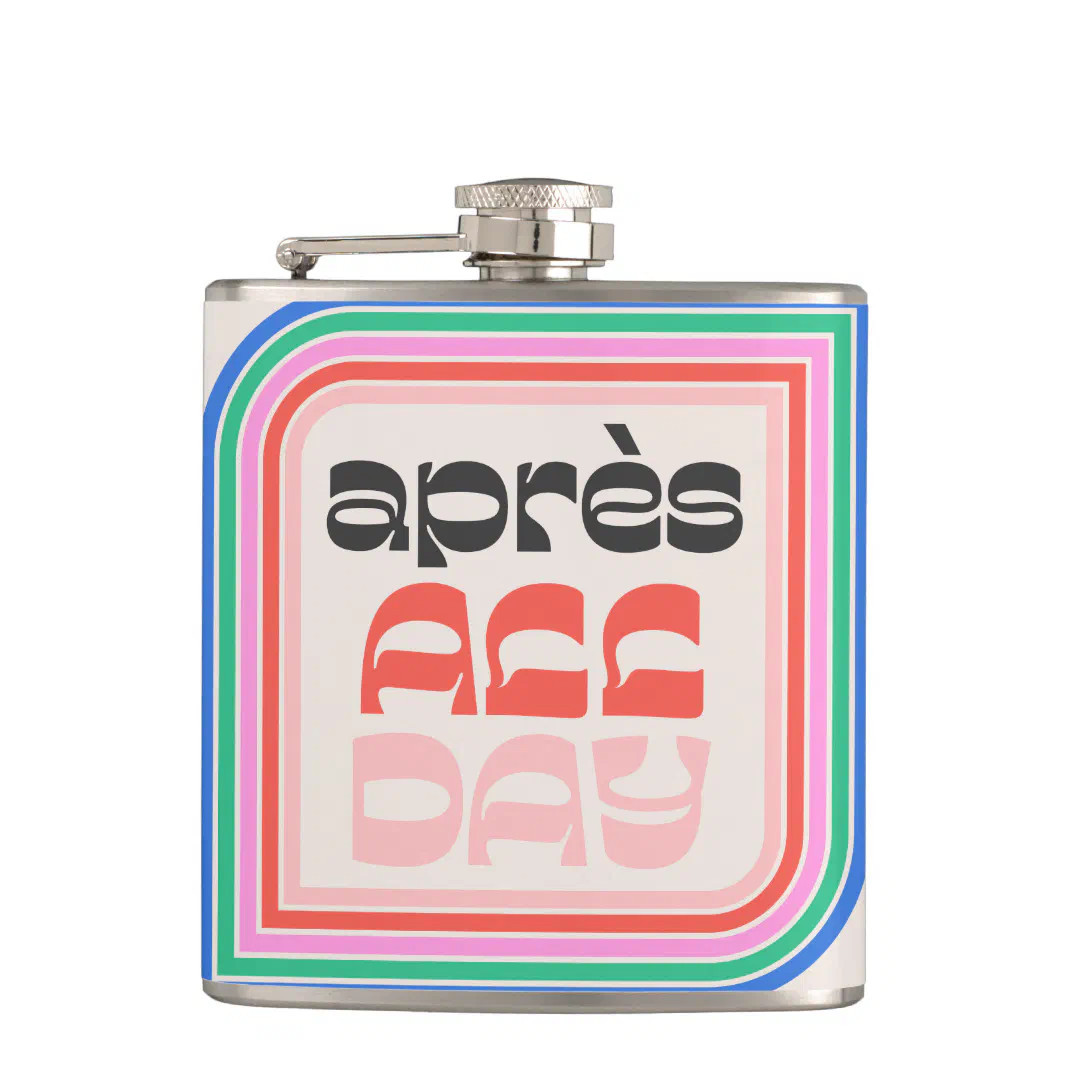 Après All Day 70s Retro Striped Type Flask | Zazzle
