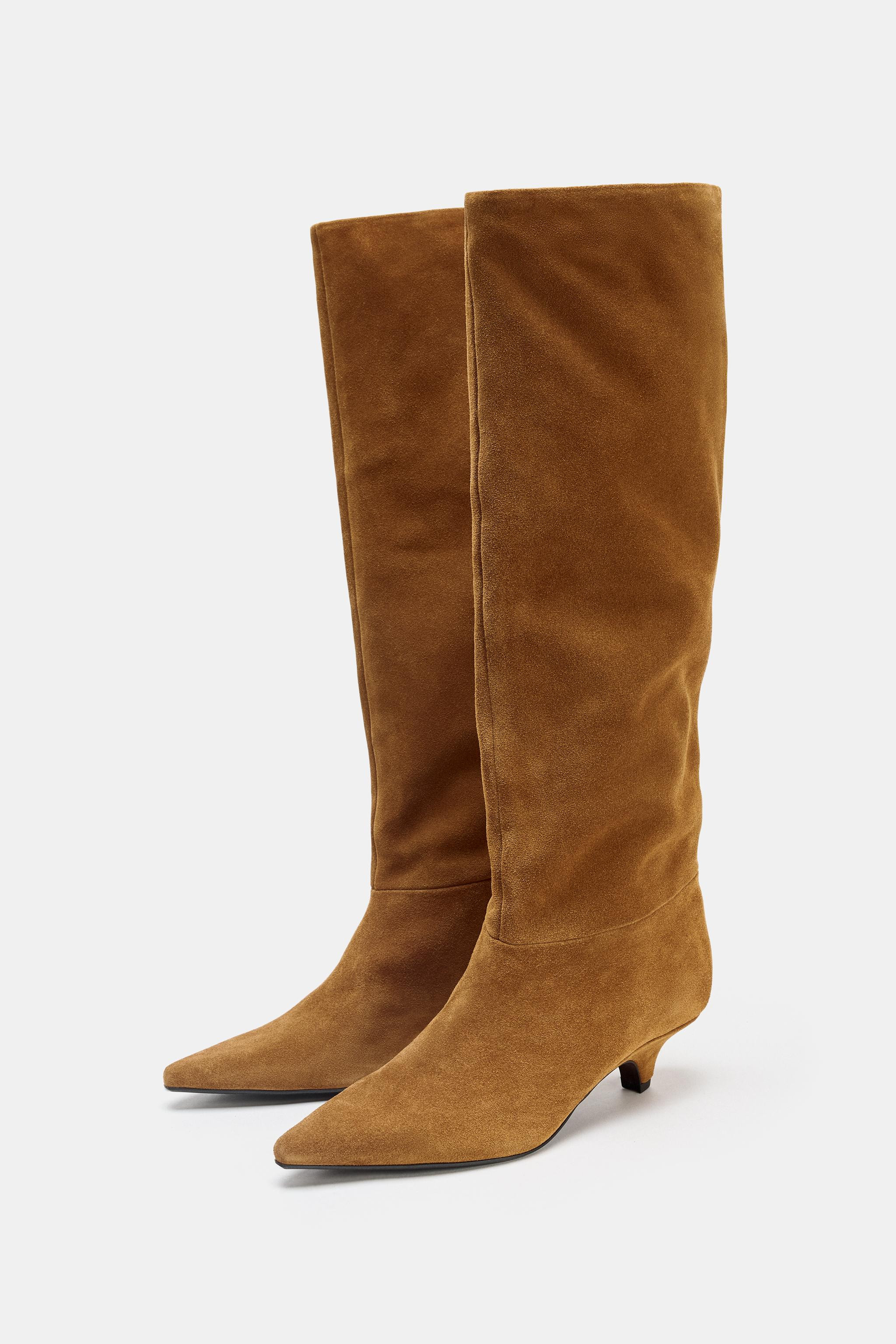 SUEDE HEELED BOOTS | Zara US