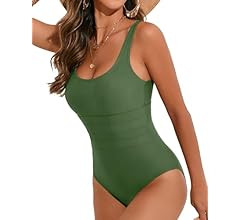 Cromi One Piece Bathing Suit for Women Tummy Control Swimsuit Scoop Neck Square Back Monokini | Amazon (CA)