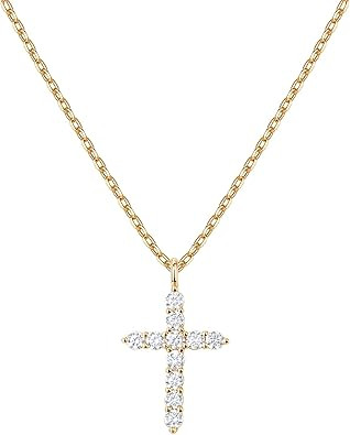 PAVOI 14K Gold Plated Cross Necklace for Women | Cross Pendant | Gold Necklaces for Women | Amazon (US)