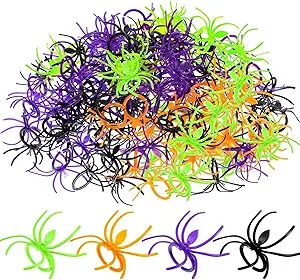 Boao 120 Pieces Spider Rings Plastic Cupcake Topper Halloween Party Favors (Multicolor) | Amazon (US)