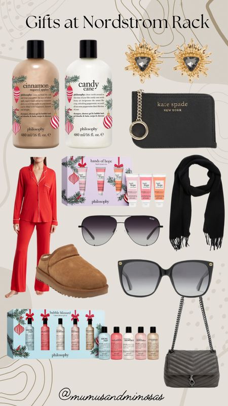 Gifts at Nordstrom rack. 
Philosophy holiday scents, sunglasses, Nordstrom pajama set, ugg boots, scarf , Kate spade card holder, beauty. 

#LTKHolidaySale #LTKGiftGuide #LTKHoliday