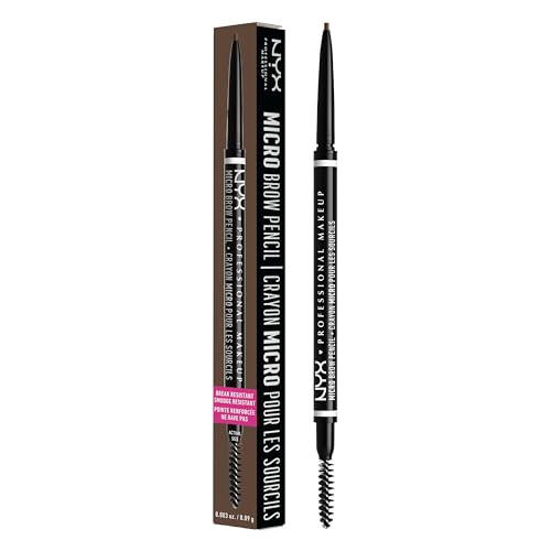 NYX Professional Makeup Brow Pencil, Micro Brow Dual Ended Ultrafine Tip Mechanical Brow Pencil and Spoolie Brush, Vegan Formula, Korean Makeup, Shade: Ash Brown, Pack of 2 | Amazon (UK)