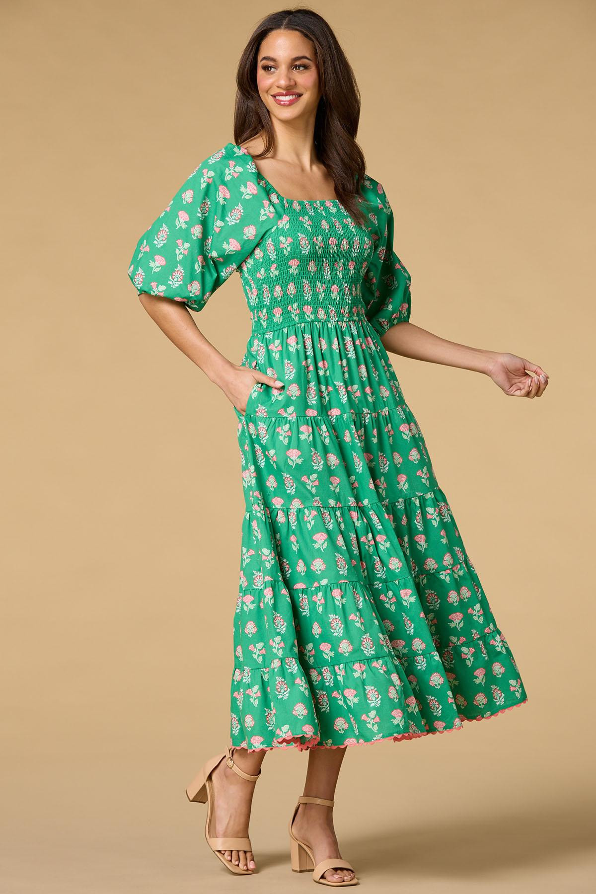 fresh and green maxi dress | Versona