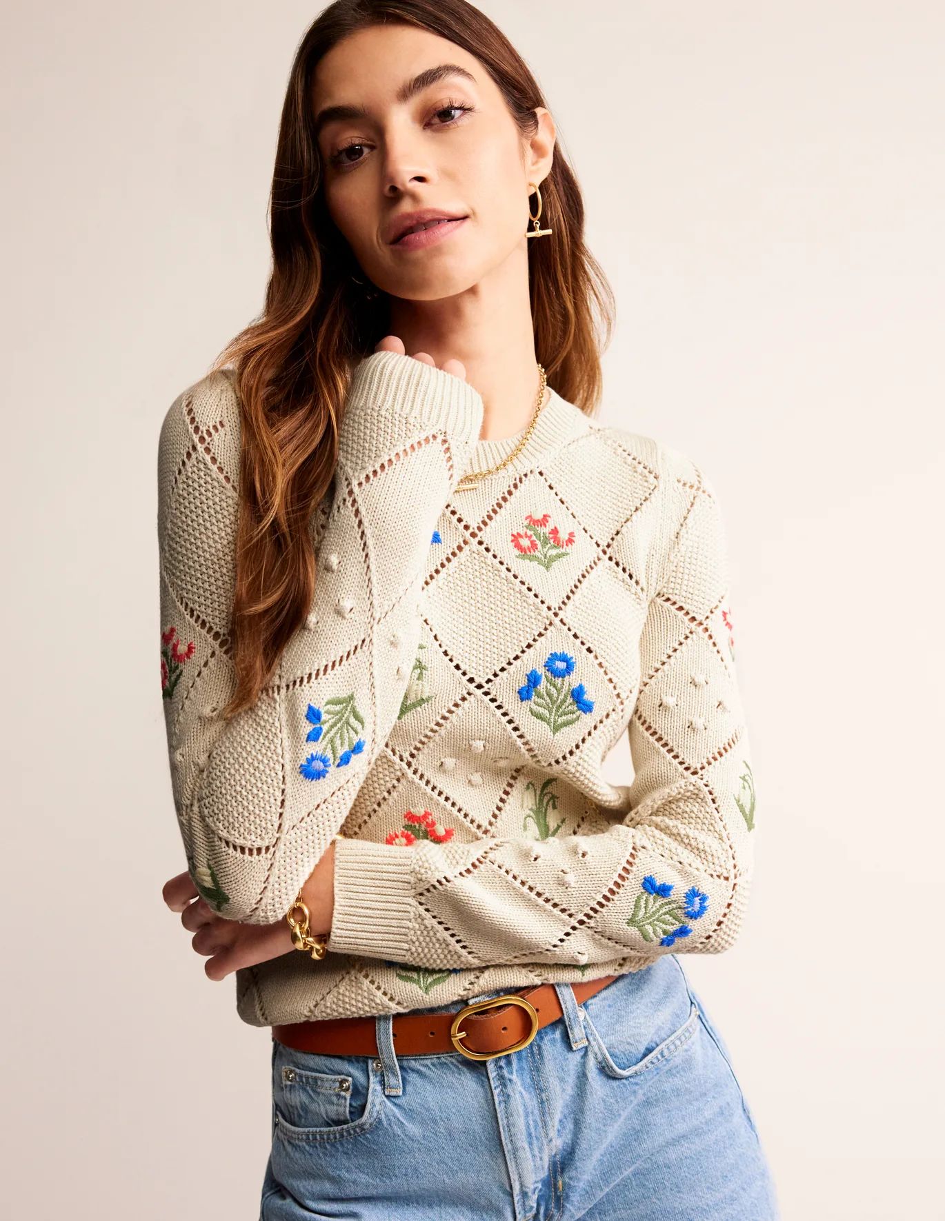 Cotton Embroidered Sweater | Boden (US)
