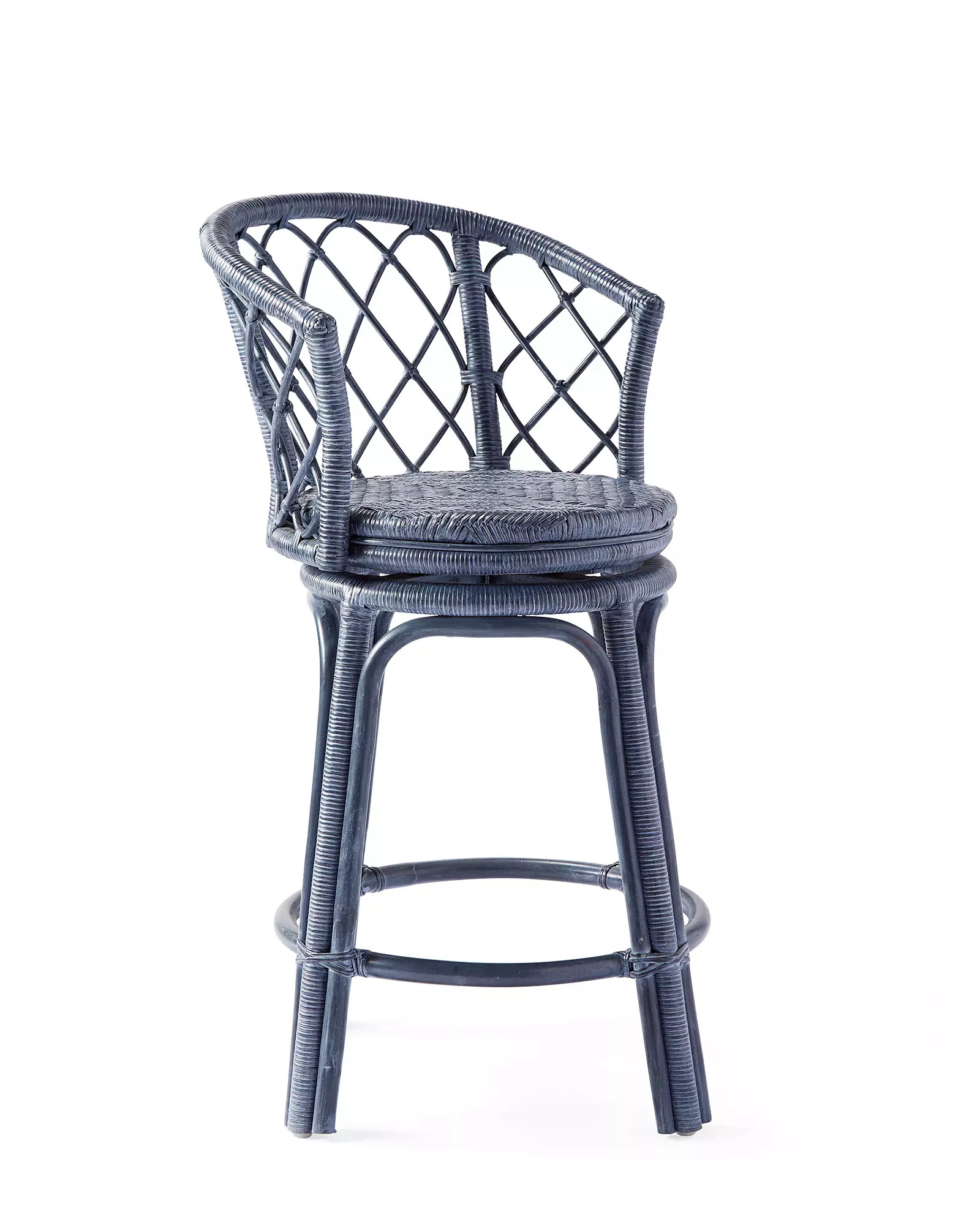 Avalon Swivel Counter Stool - Vintage Indigo | Serena and Lily