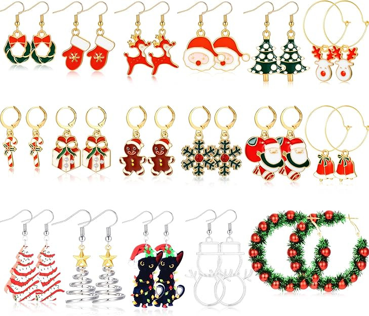 46 Pairs Gold Hoop Earrings Set for Women, Fashion Hypoallergenic Chunky Twisted Pearl Stud Earri... | Amazon (US)