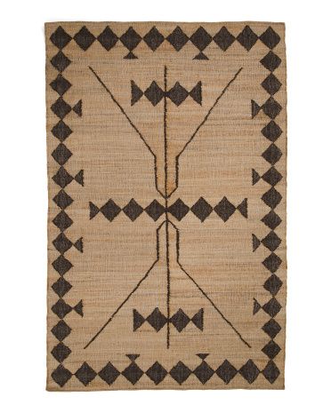 Hand Woven Geo Pattern Flat Weave Area Rug | TJ Maxx