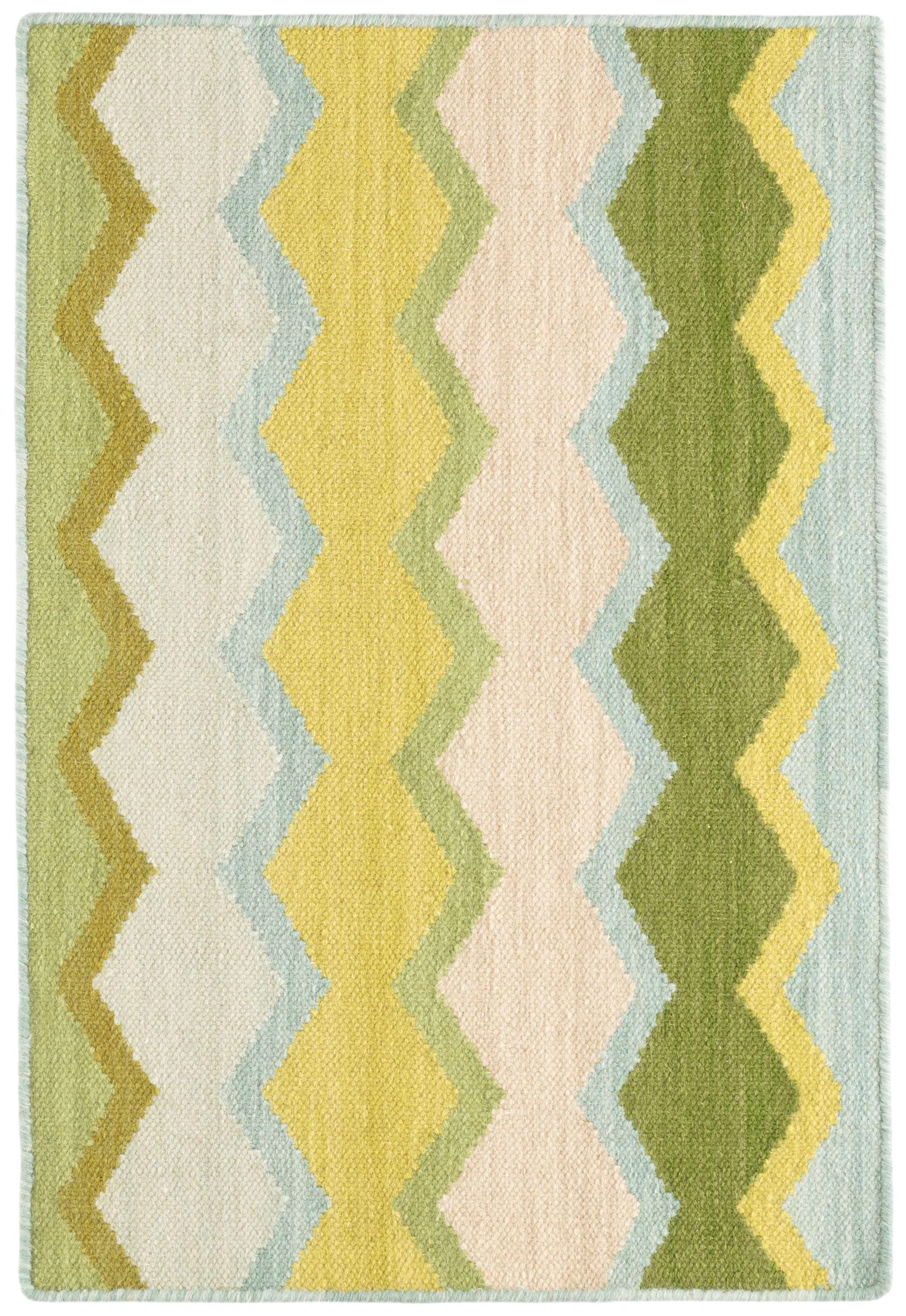 Kit Kemp x Annie Selke Safety Net Green Handwoven Wool Rug | Wayfair North America
