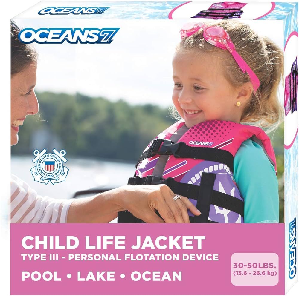 Oceans 7 US Coast Guard Approved, Infant-Child-Youth Life Jacket Vest – Sizes for 8-90 Lbs. –... | Amazon (US)