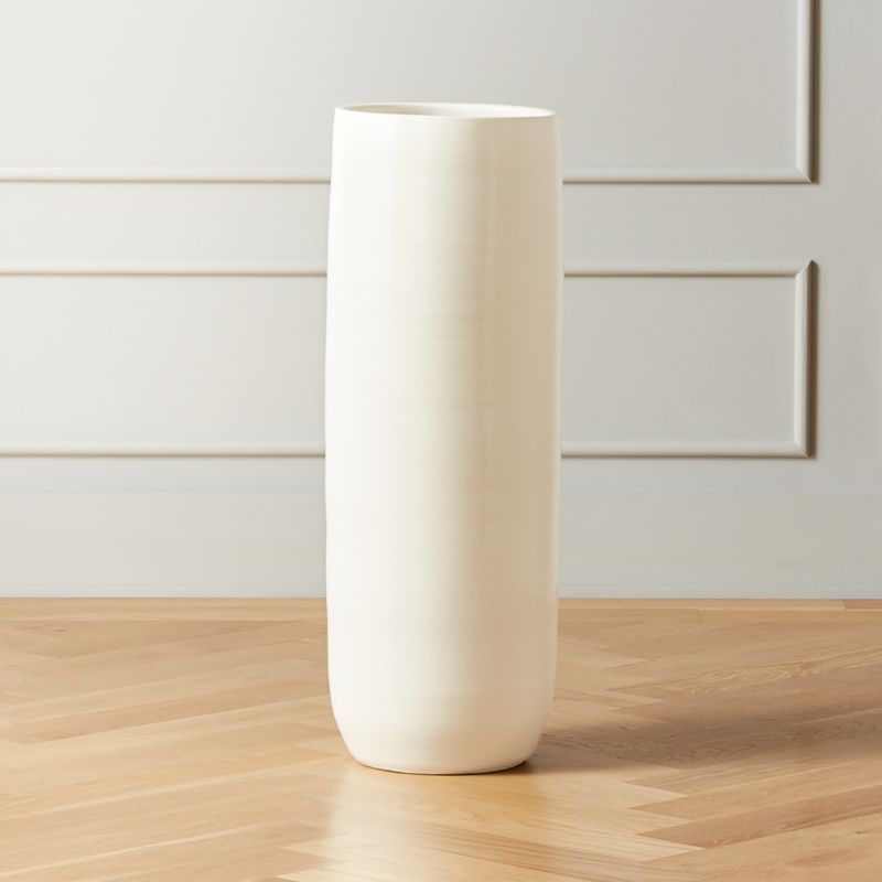 Rie Large White Hand-Thrown Vase | CB2 | CB2