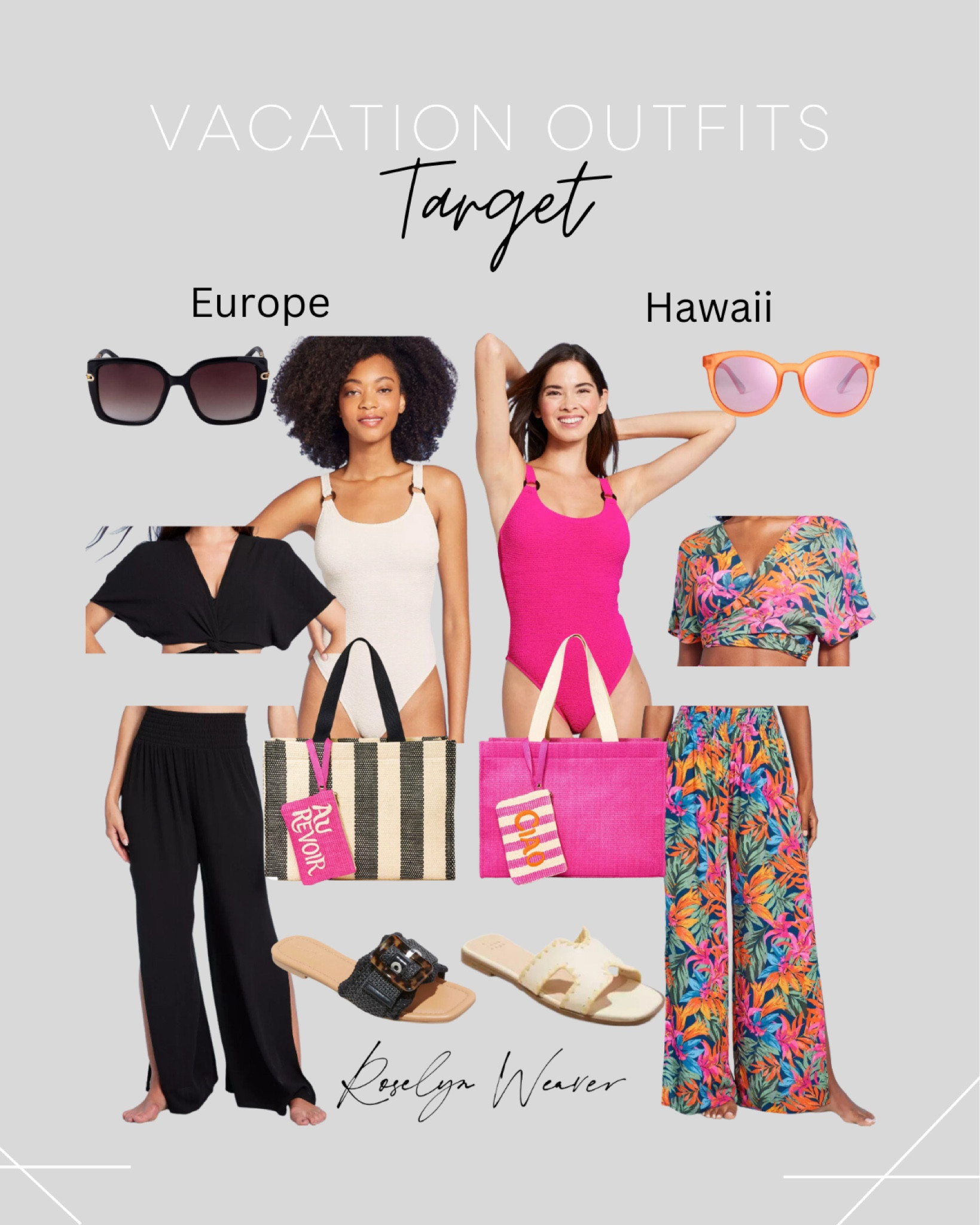 Summer swimwear vacation outfits from Target 😎

One piece swimsuit, swim coverup, travel tote bag, Europe vacation outfit, beach vacation outfit 

#LTKTravel #LTKSwim #LTKFindsUnder50