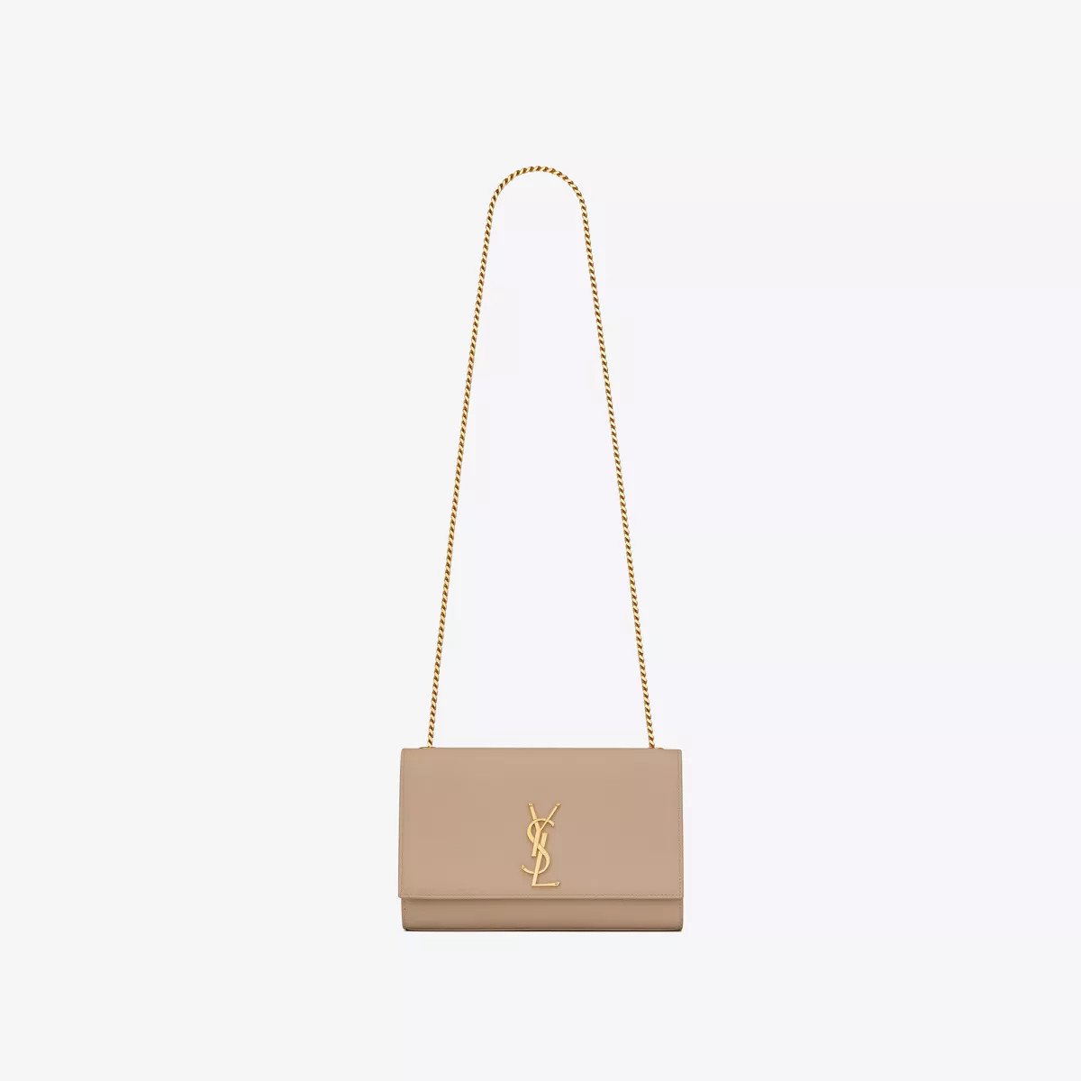 Kate Medium Chain Bag In Grain De Poudre Embossed Leather Beige One Size | Saint Laurent Inc. (Global)