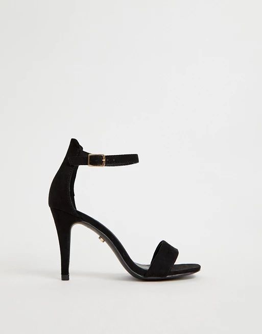 Oasis barely there heeled sandals in black | ASOS US