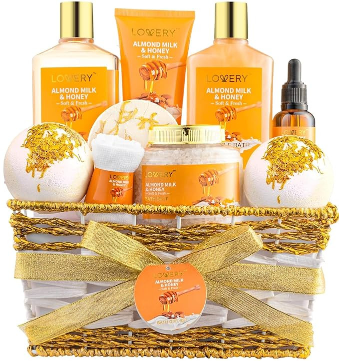 Christmas Gifts for Women Gift Basket for Women - 10 Pc Almond Milk & Honey Beauty & Personal Car... | Amazon (US)