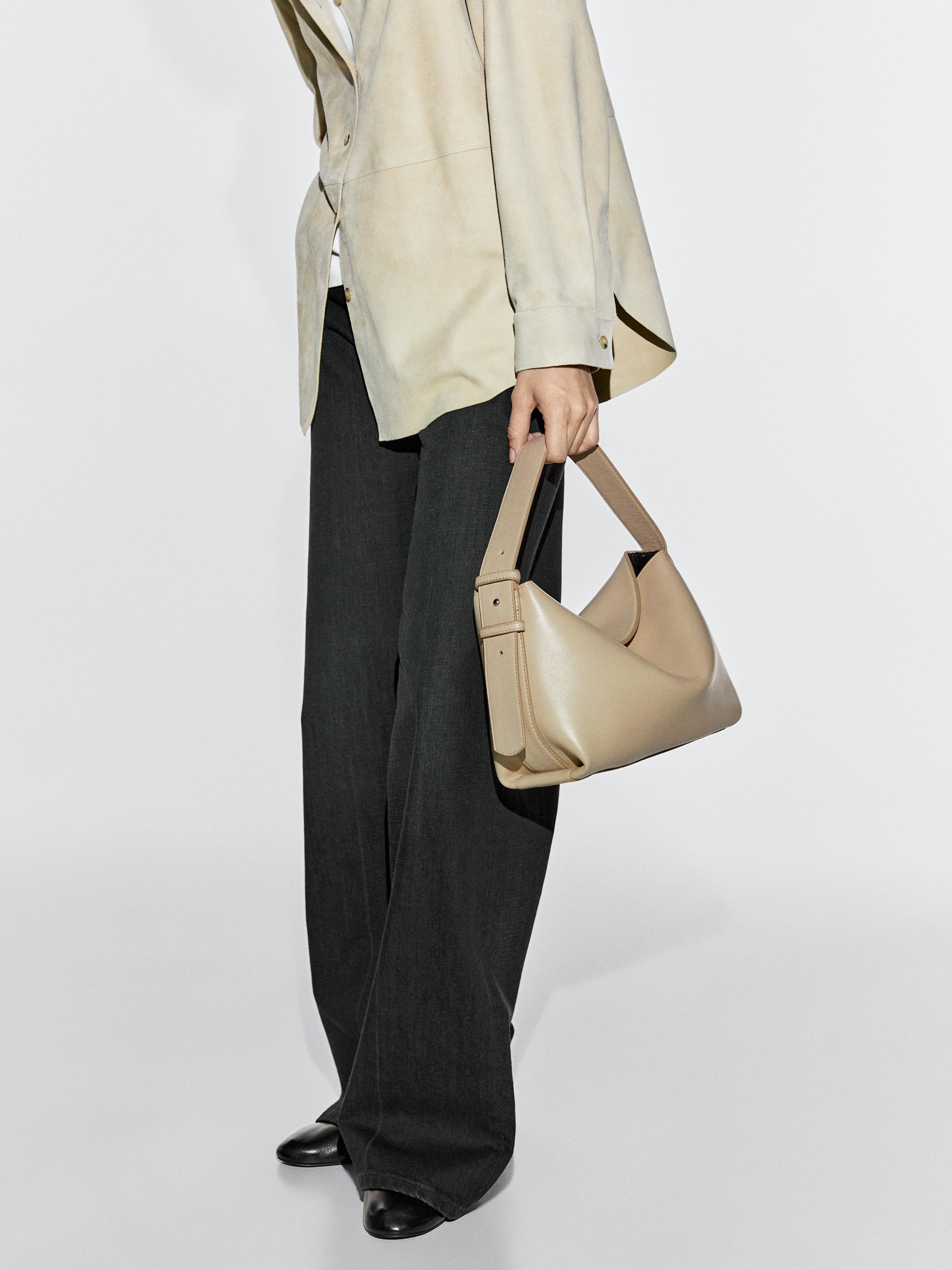 Small nappa leather shoulder bag | Massimo Dutti US