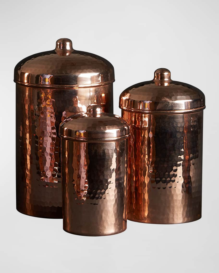 Sertodo Copper Hammered Copper Small Canisters, Set Of 3 | Neiman Marcus