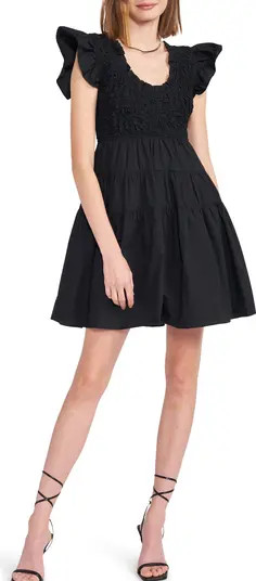 En Saison Matisse Tiered Flutter Sleeve Cotton Minidress | Nordstrom | Nordstrom