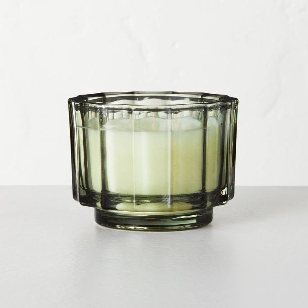 Balsam & Berry Fluted Green Glass Seasonal Jar Candle - Hearth & Hand™ with Magnolia | Target