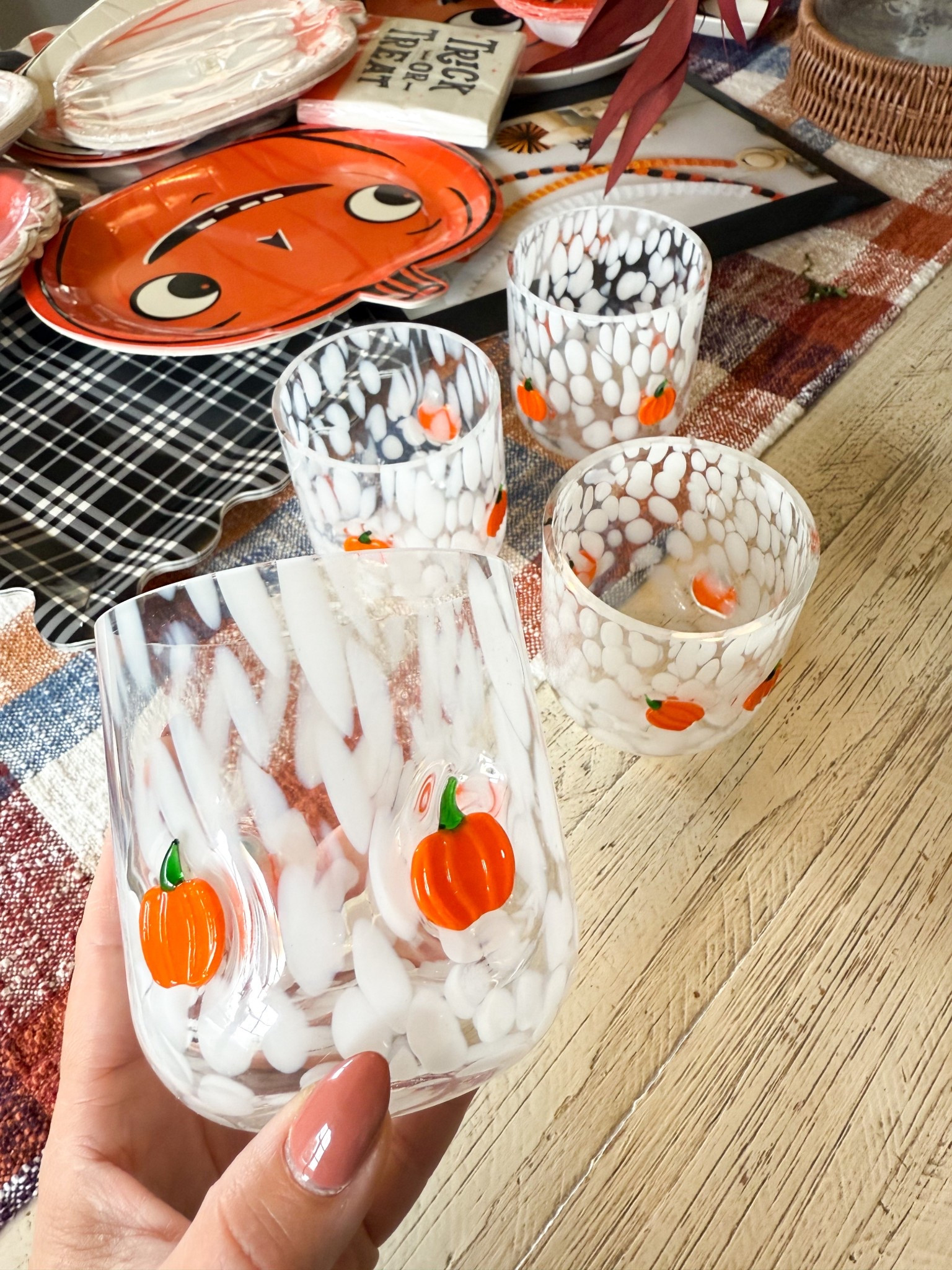 Pumpkin icon glass dupe for less! 🎃 

#LTKHalloween #LTKSeasonal #LTKHome
