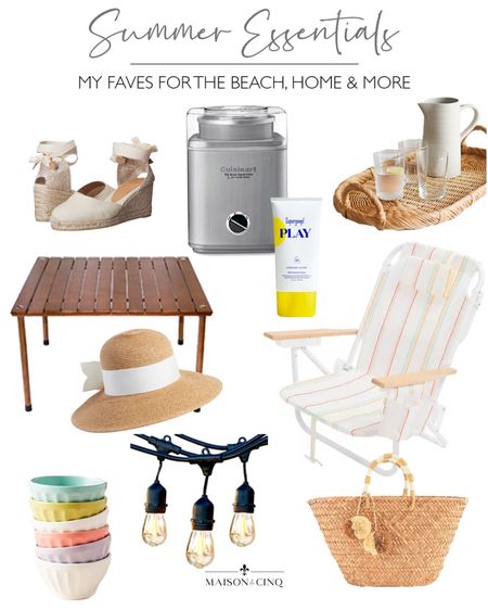 These are my 8 top summer essentials that get me through the season in style and comfort! Including my fave sunscreen, packable hat, portable table, and more!

#summerdecor #summeroutfit #vacationoutfit #beachchair #strawbag #sandals 

#LTKSeasonal #LTKFindsUnder50 #LTKHome