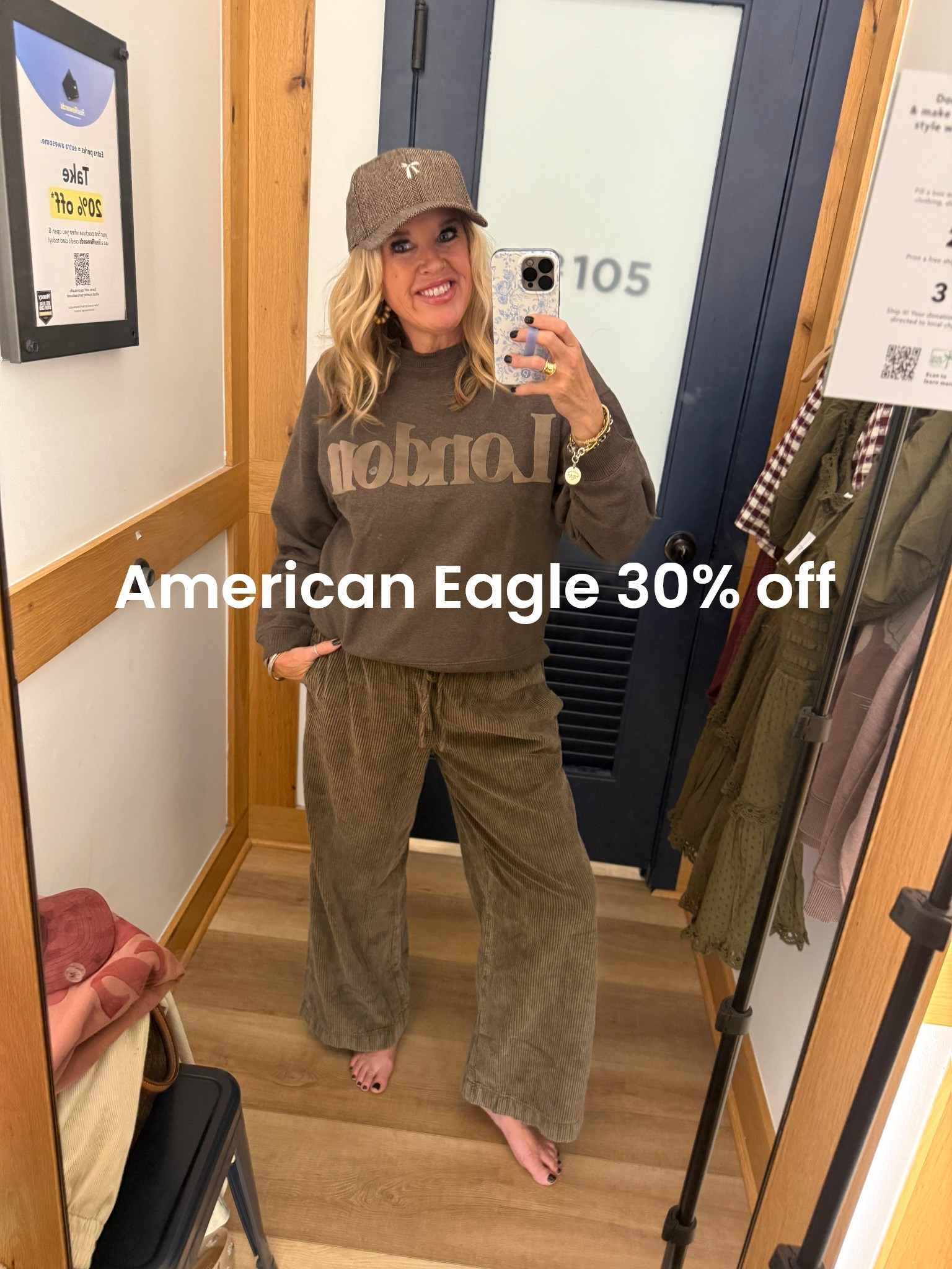 🚨 Sale Alert 
In app sale 30off and stackable 

American Eagle Sale 

Comfy soft London (flocked ) sweatshirt fits tts and so so good!
Wear alone or layered 

These comfy and cute wide super soft elastic waist draw string pants with pockets.
Fits tts 
Comes in several colors 

A cute tweed plaid ball cap with a small embroidered bow $19 and on sale

Great gift ideas too

#LTKSaleAlert #LTKFindsUnder50 #LTKFallSale