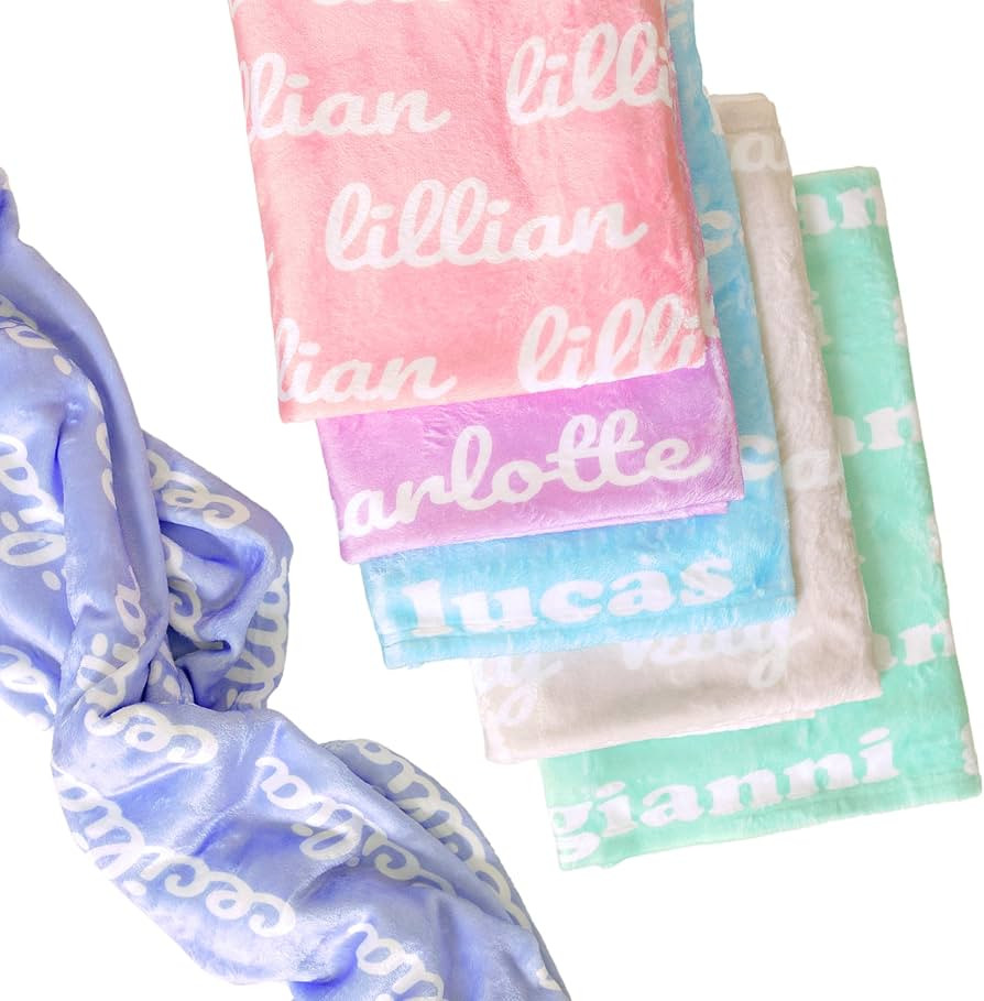Personalized Custom Name Baby Blankets for Girls with Name - Baby Name Blanket - Personalized Bab... | Amazon (US)