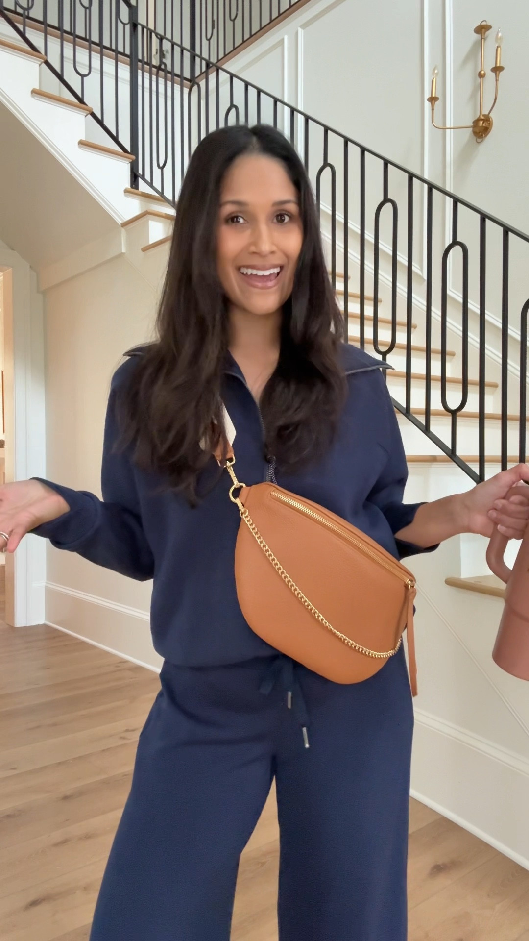 My fave air essentials set by @spanx! This is the timeless navy color. I’m wearing the petite length in the bottoms. Take 20% OFF my @giginewyork with code: HAUTE20
 #spanx  #giginewyork 

#LTKActive #LTKPetite