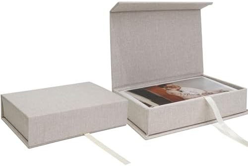Vienrose Linen 4" x 6" Photo Cases and Postcard Keeper Storage Container Box 1Pcs for Photo, Post... | Amazon (US)