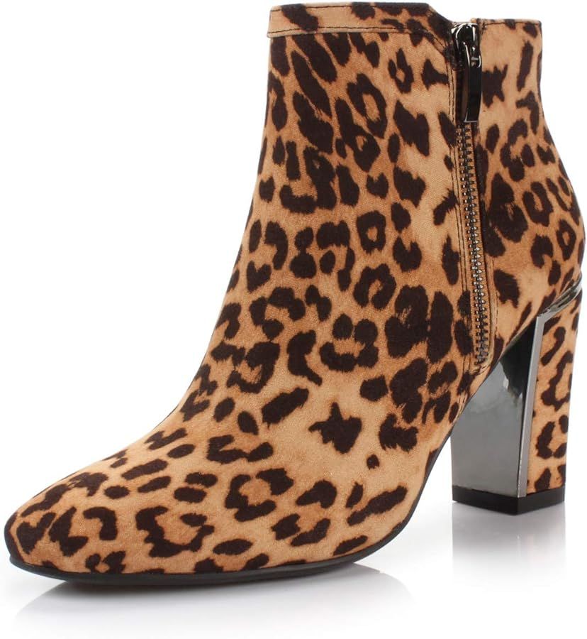 DUNION Armony Women's Stylish Shiny Chunky Heel Dress Boot Wedding Party Daily Fashion Ankle Boot... | Amazon (US)