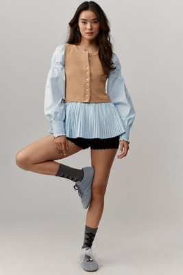 By Anthropologie Layered Twofer Long-Sleeve Top | Anthropologie (US)