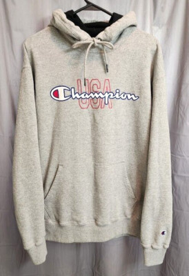 Champion USA GRAY Hoodie Hooded Sweatshirt Athletic Wear Mens Medium  | eBay | eBay US