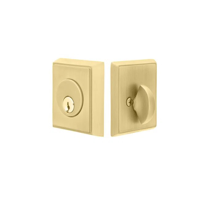 Rectangular Single Cylinder Deadbolt For 1-3/8" To 2-1/8" Door Pewter Finish | Wayfair North America
