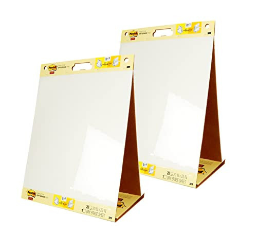 Post-it Super Sticky Portable Tabletop Easel Pad w/Dry Erase Panel, Great for Virtual Teachers and Students, 20x23 Inches, 20 Sheets/Pad, 2 Pads, Built-in Stand (563DE VAD 2PK) , White | Amazon (US)