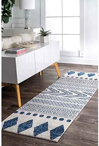 nuLOOM Shaina Tribal Runner Rug, 2' 6" x 12', Blue | Amazon (US)