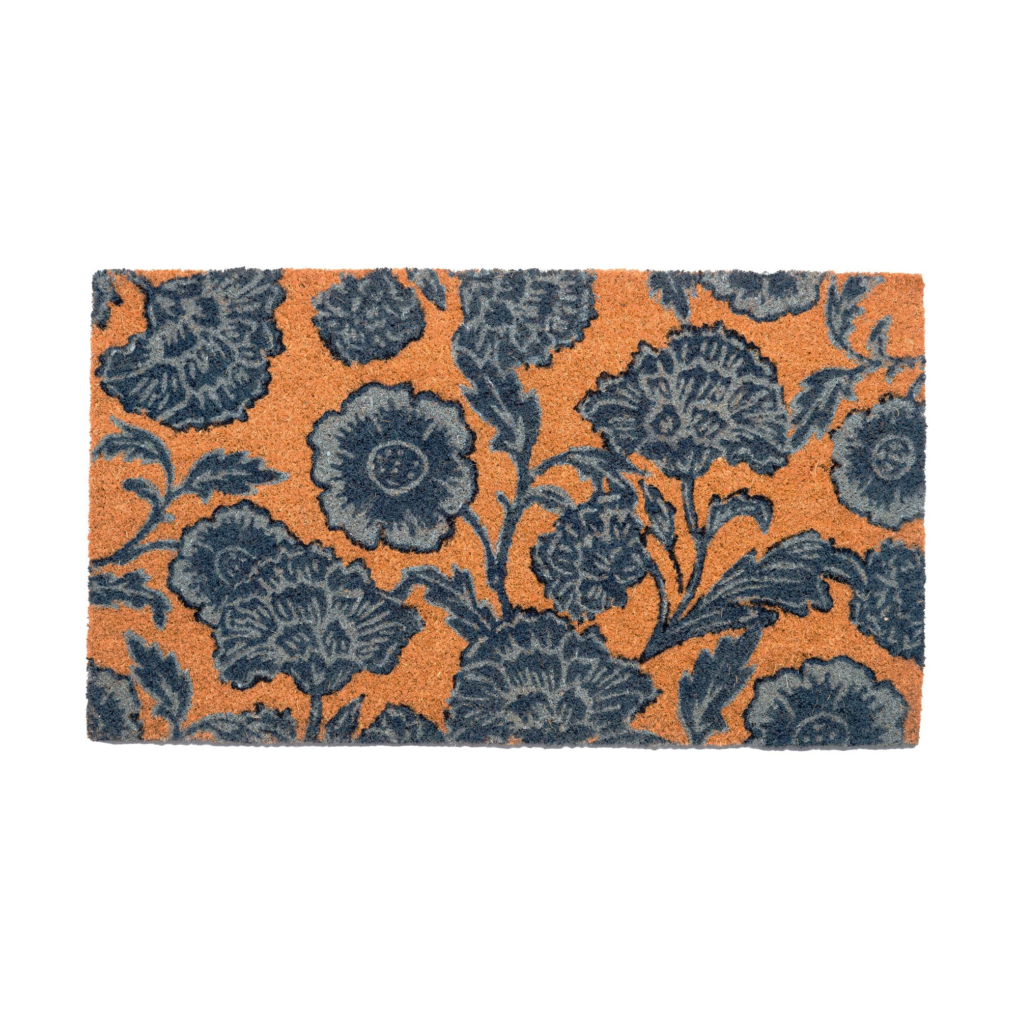 Coir Door Mat, Floral Print Entryway Floor Mats with Non-Slip PVC Backing, Indoor Outdoor Mat for... | Amazon (US)