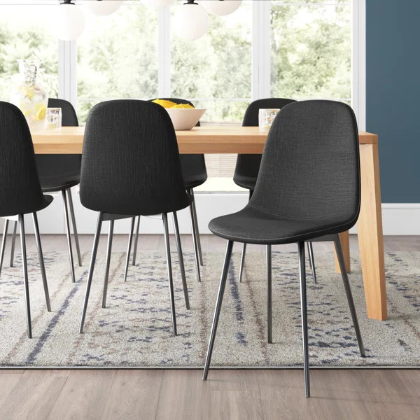 Noelle Upholstered Side Chair in Black | Wayfair North America