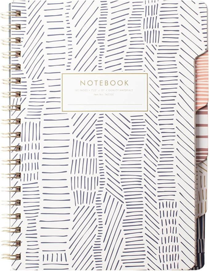 Fringe Studio Large Tab Notebook,"Tribal Lines", Flexible Paperback Cover, College Ruled, 5 Subje... | Amazon (US)