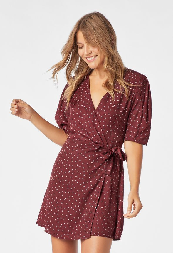 Blouson Sleeve Polka Dot Dress | JustFab