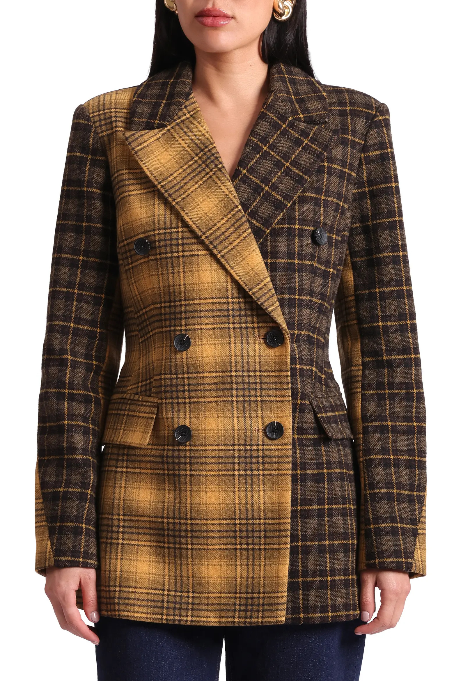 Mixed Plaid Fitted Jacket (Women) | Nordstrom | Nordstrom