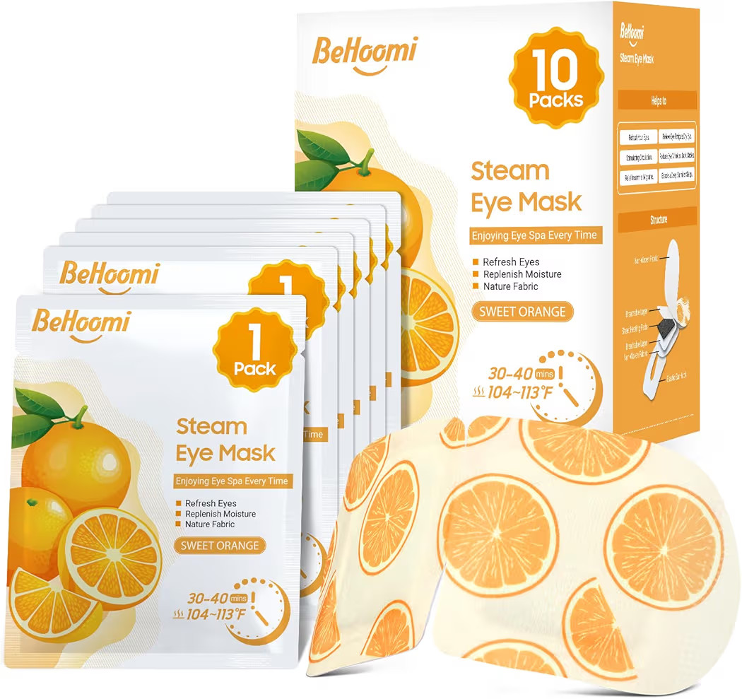 Steam Eye Mask, 10 Packs Heated Eye Mask, Self Heating Disposable SPA Warm Compress for Eyes Slee... | Amazon (US)