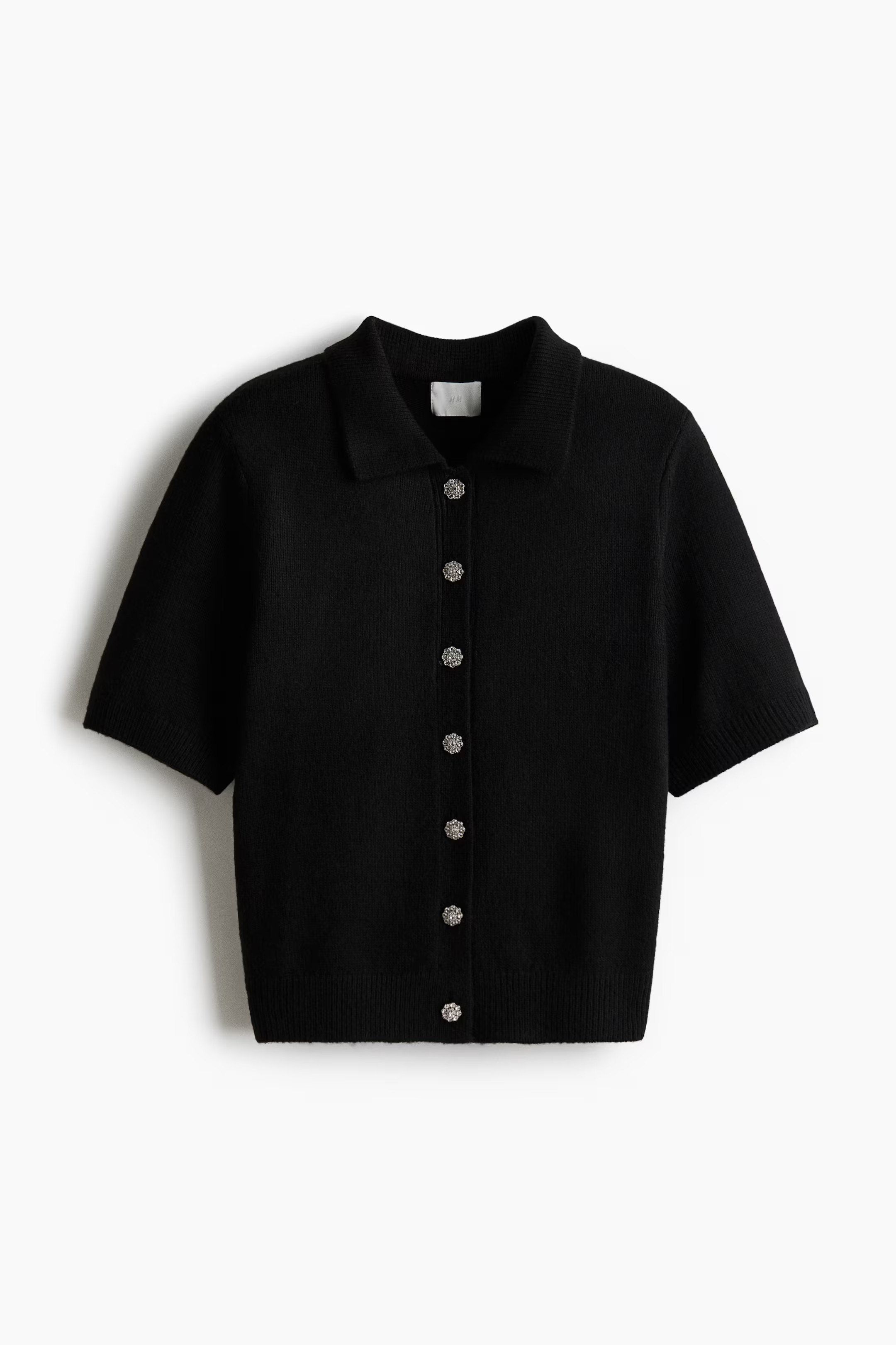 Short-Sleeved Cardigan with Collar | H&M (US + CA)