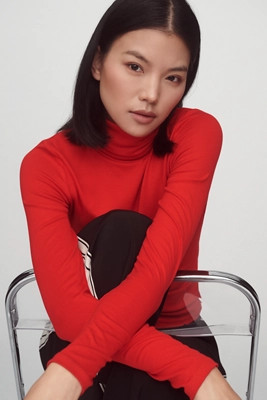 By Anthropologie Long-Sleeve High-Neck Baby Rib Top | Anthropologie (US)