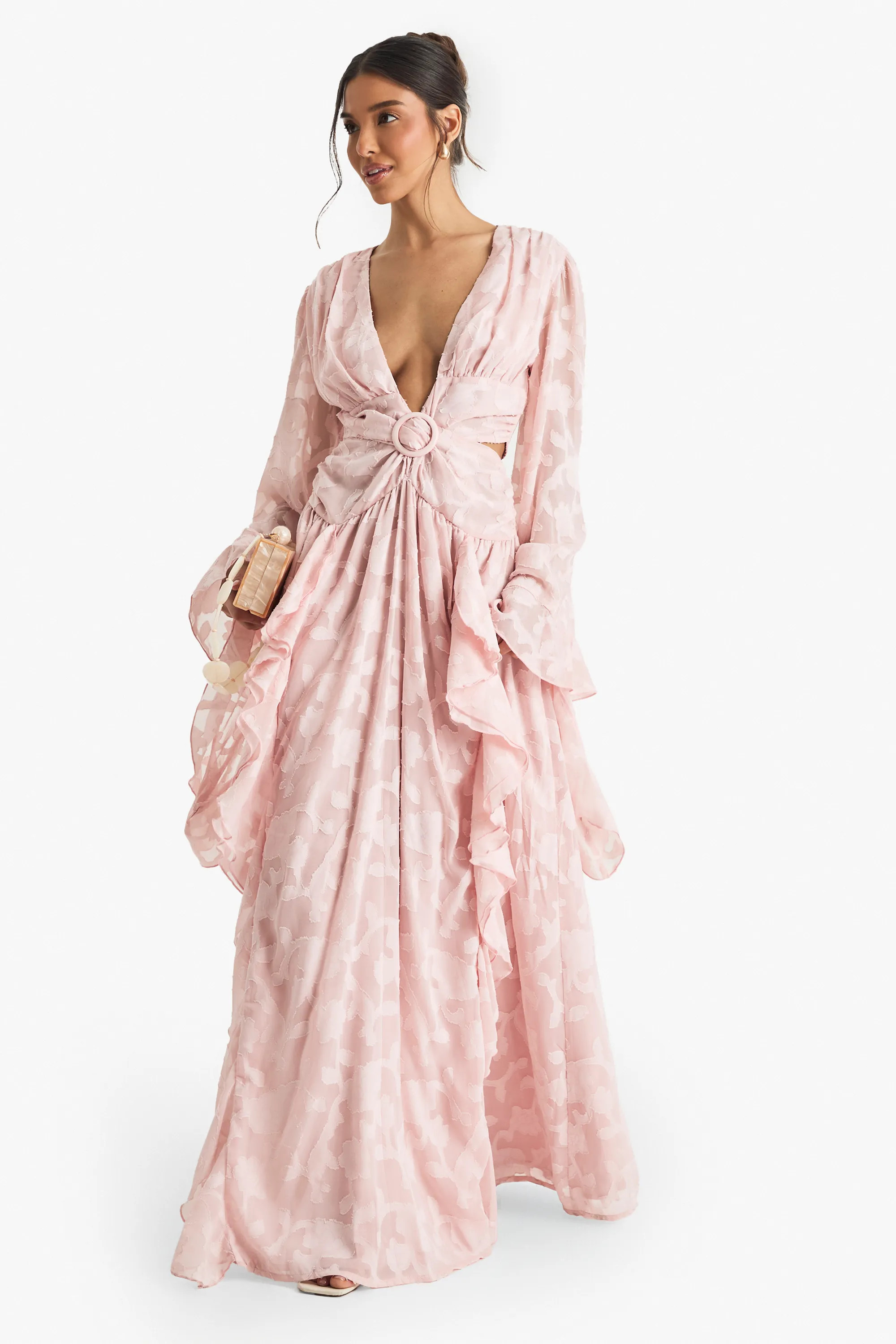 Dresses | Textured Split Cut Out Maxi Dress | boohoo | Boohoo.com (UK & IE)