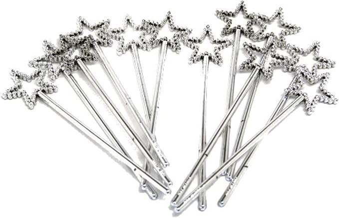 Rhode Island Novelty Mini Sequin Star Wands | Silver | Pack of 12 | Amazon (US)