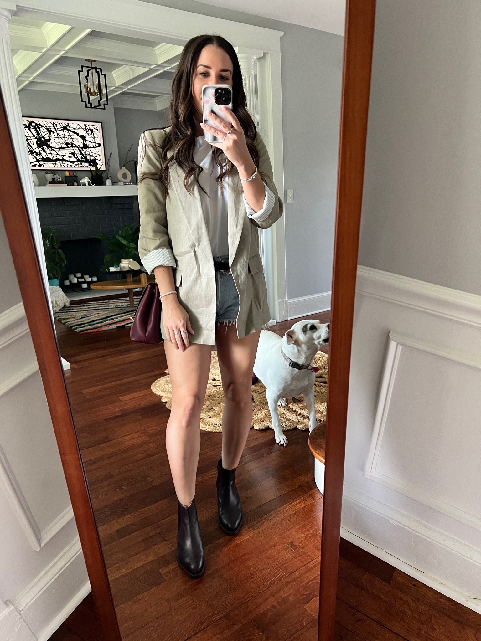 Oversized linen blazer with denim shorts & booties for those spring days where there are 3 seasons in 4 hours.

#LTKfit #LTKstyletip #LTKFind